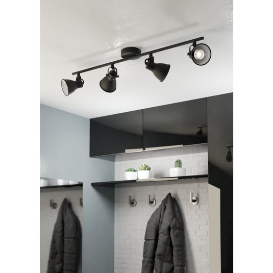 Candeeiro de Teto LED com 4 Projetores Ajustáveis Preto SERAS 2 EGLO
