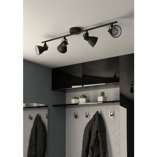 Candeeiro de Teto LED com 4 Projetores Ajustáveis Preto SERAS 2 EGLO