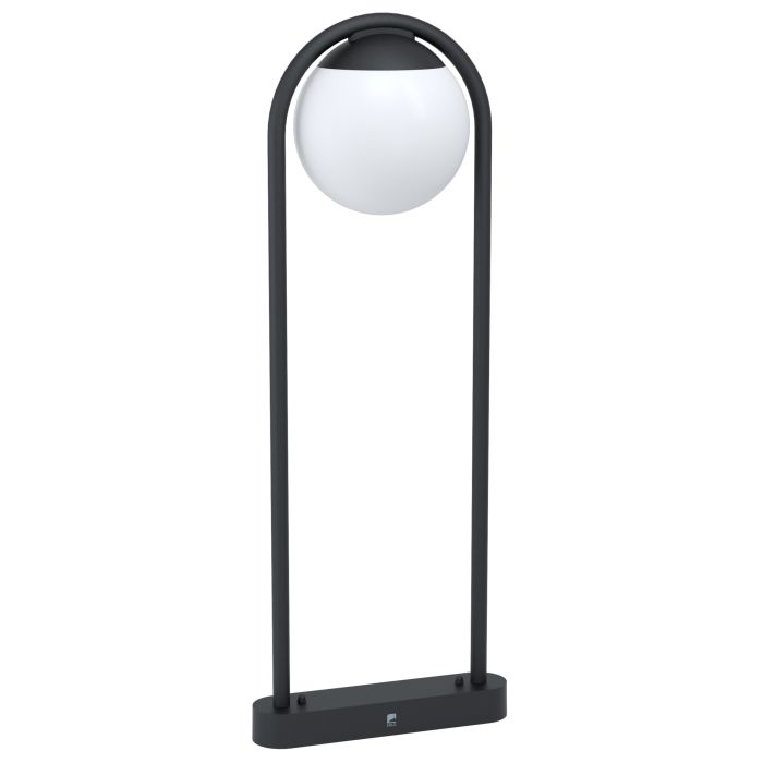 Load image into Gallery viewer, Candeeiro de Pé Exterior com Corpo em Metal Preto e Esfera Branca PRATA VECCHIA EGLO
