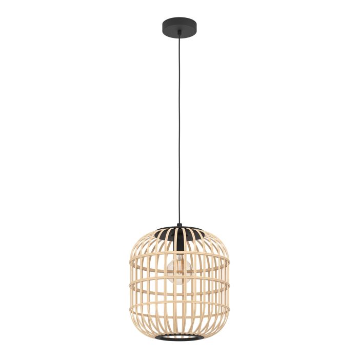 Load image into Gallery viewer, Candeeiro de teto suspenso com abajur em bambu natural BORDESLEY EGLO
