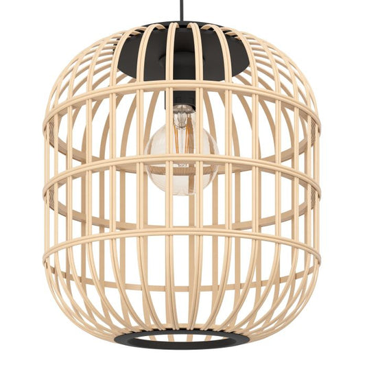Candeeiro de teto suspenso com abajur em bambu natural BORDESLEY EGLO