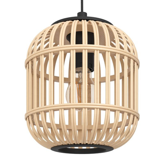 Candeeiro de teto suspenso com abajures em bambu natural BORDESLEY EGLO