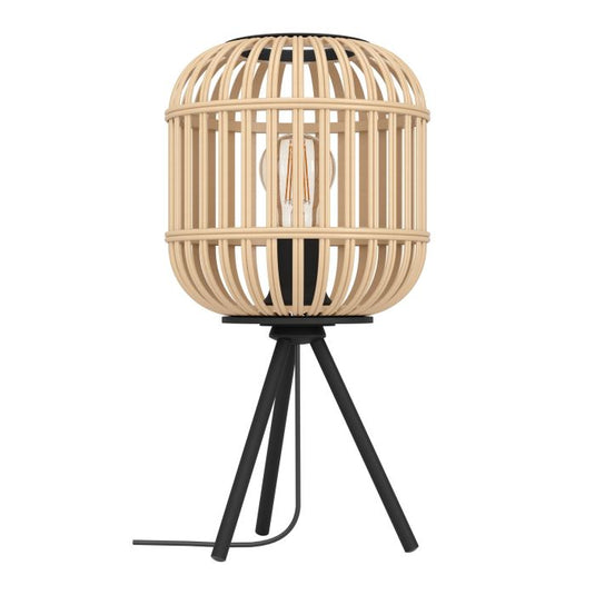 Candeeiro de Mesa com Base Tripé e Abajur de Bambu Natural BORDESLEY EGLO