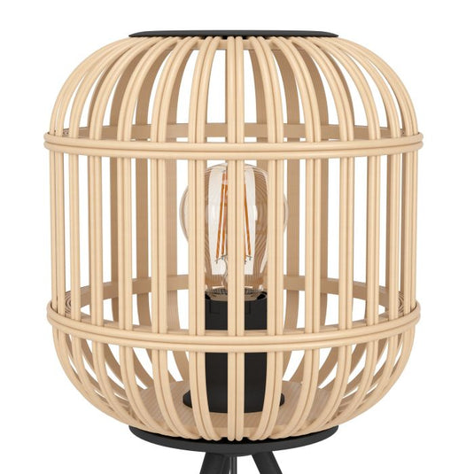 Candeeiro de Mesa com Base Tripé e Abajur de Bambu Natural BORDESLEY EGLO