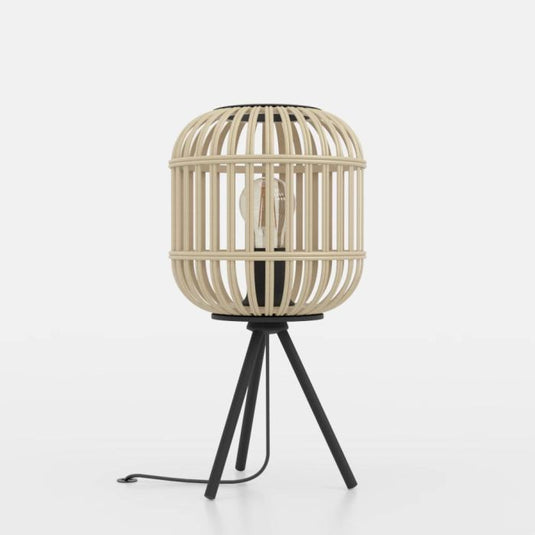 Candeeiro de Mesa com Base Tripé e Abajur de Bambu Natural BORDESLEY EGLO
