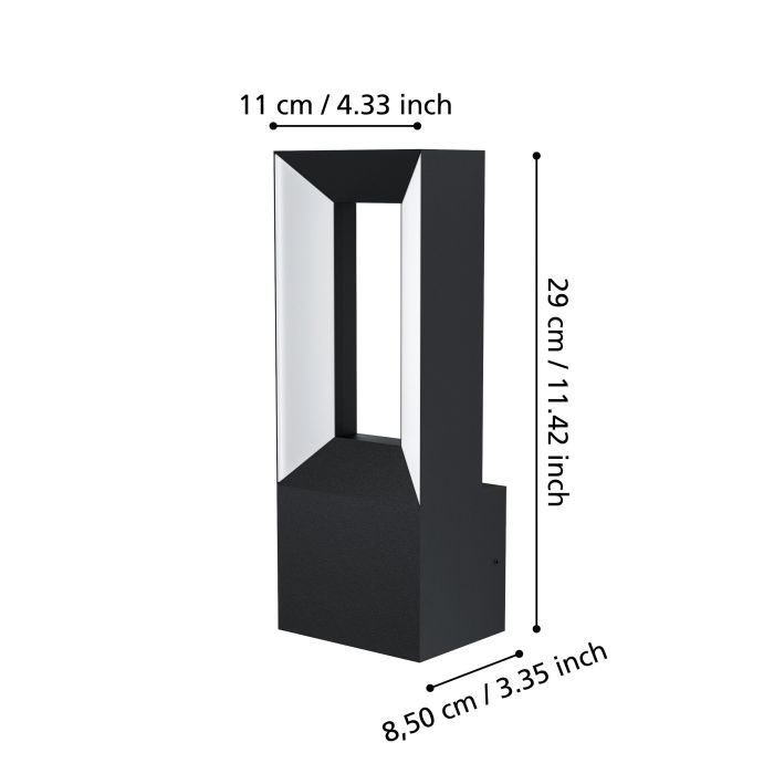 Load image into Gallery viewer, Aplique LED Exterior com Corpo em Alumínio Fundido Preto RIFORANO EGLO
