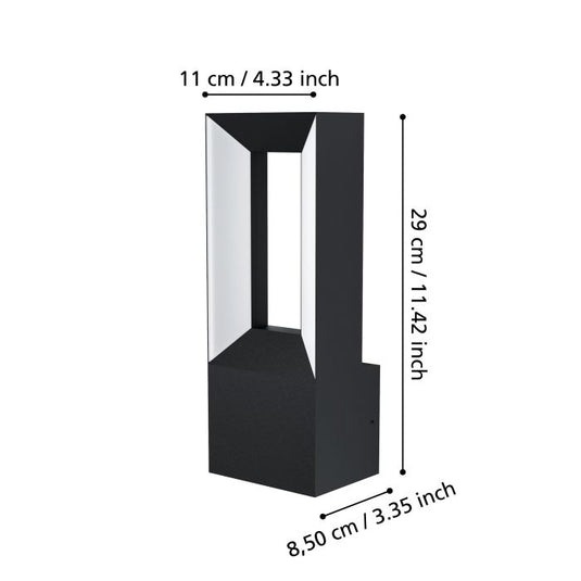 Aplique LED Exterior com Corpo em Alumínio Fundido Preto RIFORANO EGLO