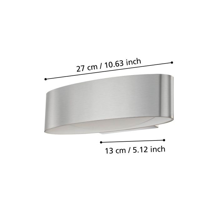 Load image into Gallery viewer, Aplique de Parede LED Curvo em Metal Níquel Mate MACCACARI EGLO

