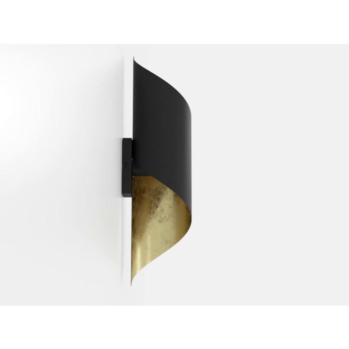 Carregue imagem no visualizador da galeriaAplique de Parede Curvo Preto e Dourado JABALOYAS EGLO
