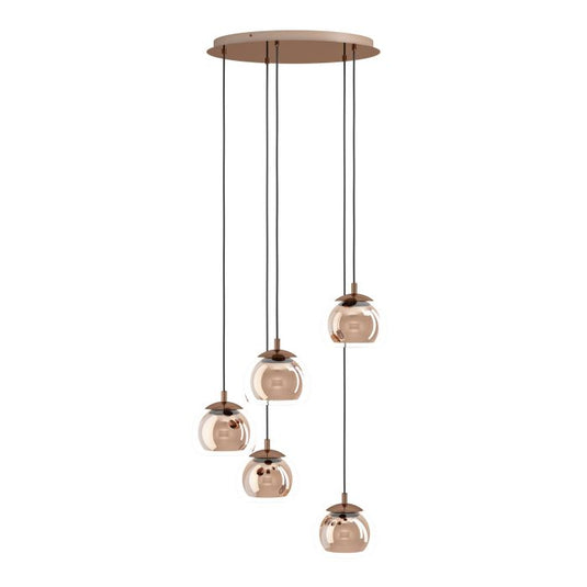 Candeeiro de teto com 5 lâminas de vidro transparente ROCAMAR EGLO
