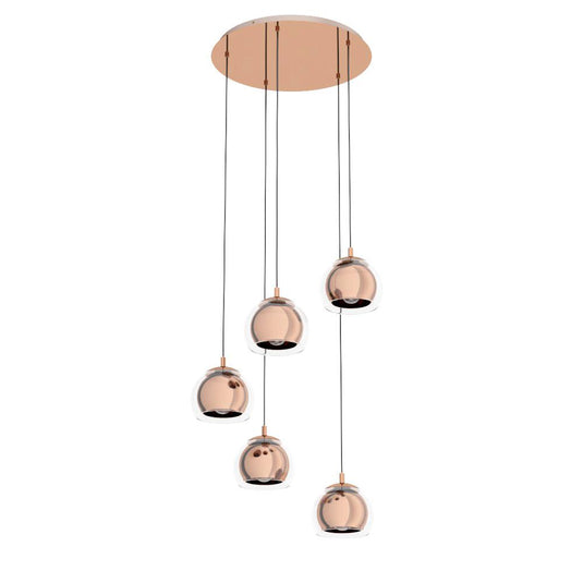 Candeeiro de teto com 5 lâminas de vidro transparente ROCAMAR EGLO