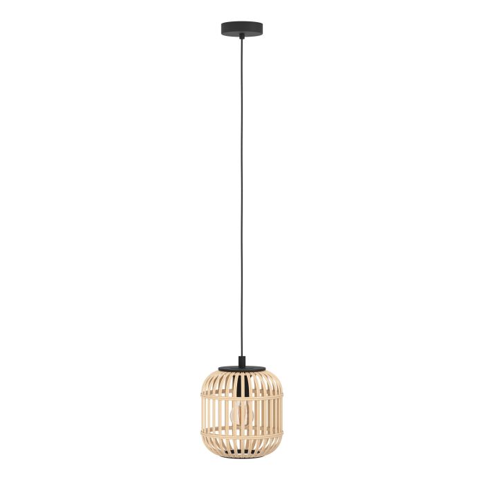 Carregue imagem no visualizador da galeriaCandeeiro de teto suspenso com abajur em bambu natural BORDESLEY EGLO
