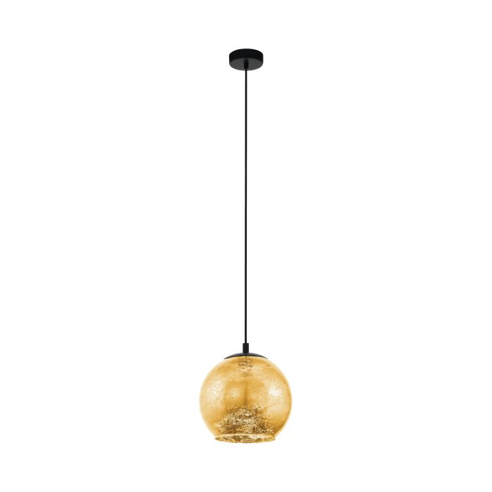 Carregue imagem no visualizador da galeriaCandeeiro de teto suspenso com abajur de vidro dourado ALBARACCIN EGLO
