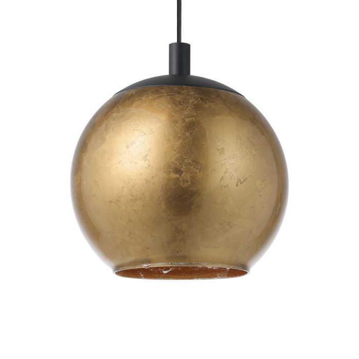Carregue imagem no visualizador da galeriaCandeeiro de teto suspenso com abajur de vidro dourado ALBARACCIN EGLO
