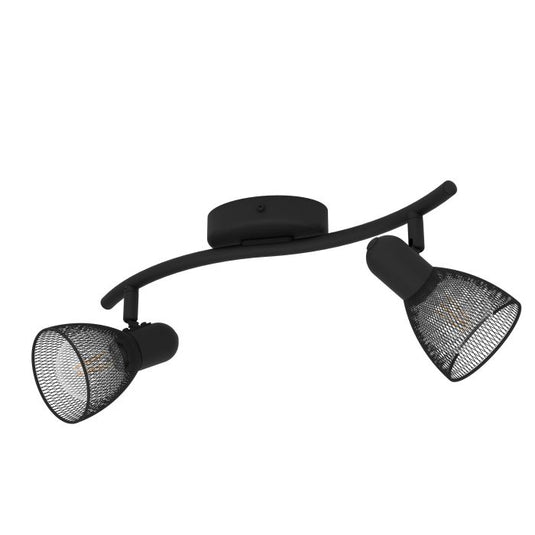 Foco LED de Parede e Teto com Madeira e Aço Preto e Branco RIELVES EGLO