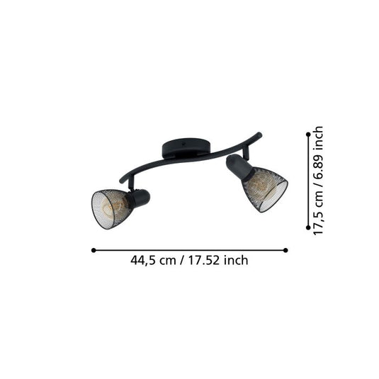 Foco LED de Parede e Teto com Madeira e Aço Preto e Branco RIELVES EGLO