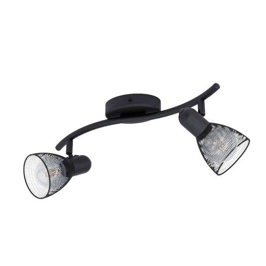 Foco LED de Parede e Teto com Madeira e Aço Preto e Branco RIELVES EGLO