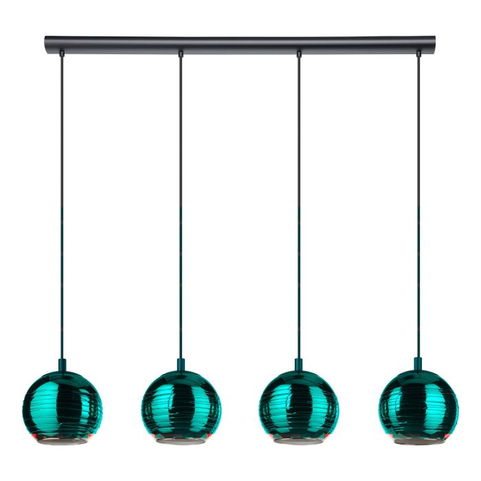 Carregue imagem no visualizador da galeriaCandeeiro de teto LEMORIETA com 4 abajures em vidro dourado EGLO
