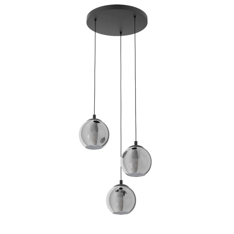 Chargez l'image dans la visionneuse de la galerie, Candeeiro de teto com 3 cúpulas em vidro fumado preto ARISCANI EGLO
