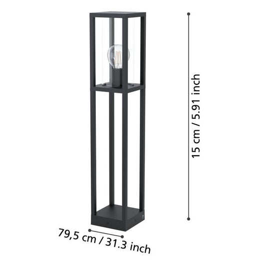 Candeeiro de Pé Exterior com Abajur de Vidro Transparente CASCINETTA EGLO