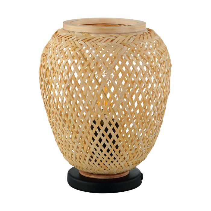 Carregue imagem no visualizador da galeriaCandeeiro de Mesa com Abajur de Vime Natural DEMBLEBY EGLO
