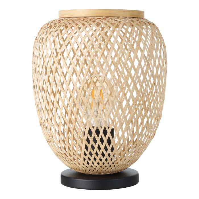 Carregue imagem no visualizador da galeriaCandeeiro de Mesa com Abajur de Vime Natural DEMBLEBY EGLO
