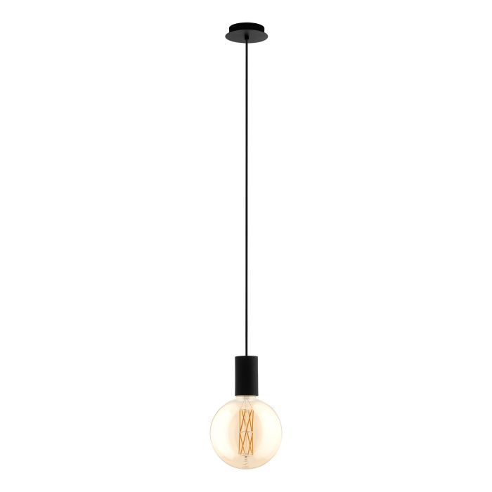 Cargue la imagen en el visor de la galería, Candeeiro de Teto POZUETA Preto Minimalista E27 EGLO
