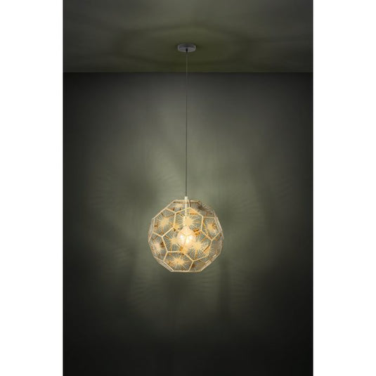 Candeeiro de teto com abajur metálico latão geométrico SKOURA EGLO