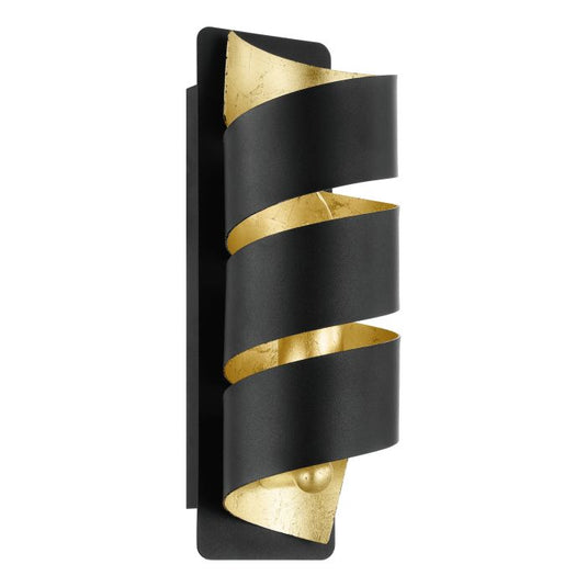 Aplique de Parede em Espiral Preto com Interior Dourado ELIZONDO EGLO