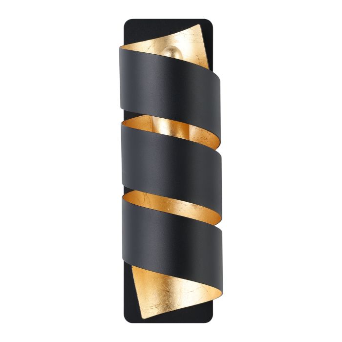 Carregue imagem no visualizador da galeriaAplique de Parede em Espiral Preto com Interior Dourado ELIZONDO EGLO
