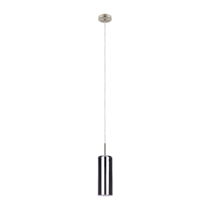 Carregue imagem no visualizador da galeriaCandeeiro de teto com abajur cilíndrico em vidro preto fumado SELVINO EGLO
