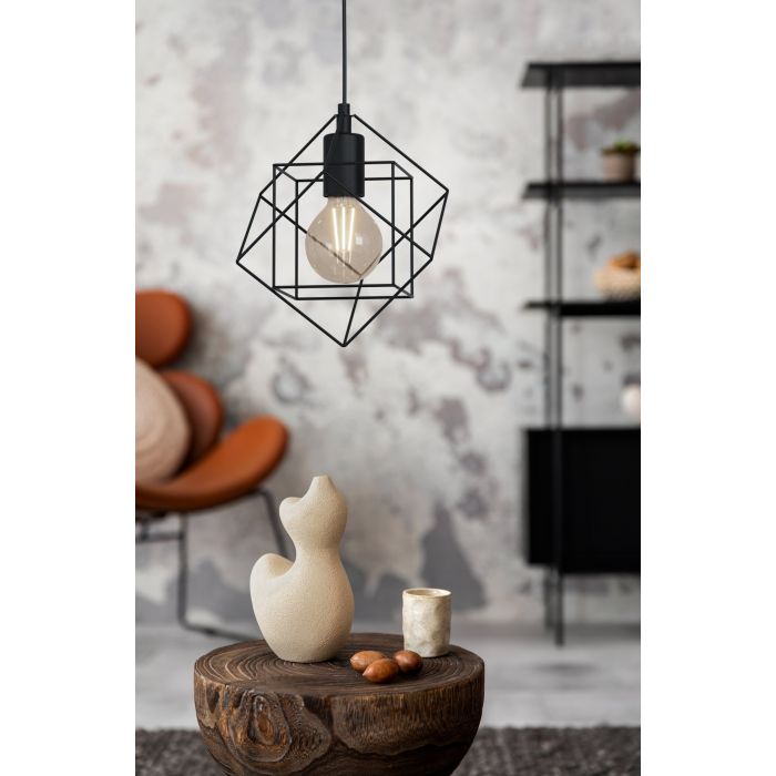 Carregue imagem no visualizador da galeriaCandeeiro de teto com estrutura em aço preto STRAITON EGLO
