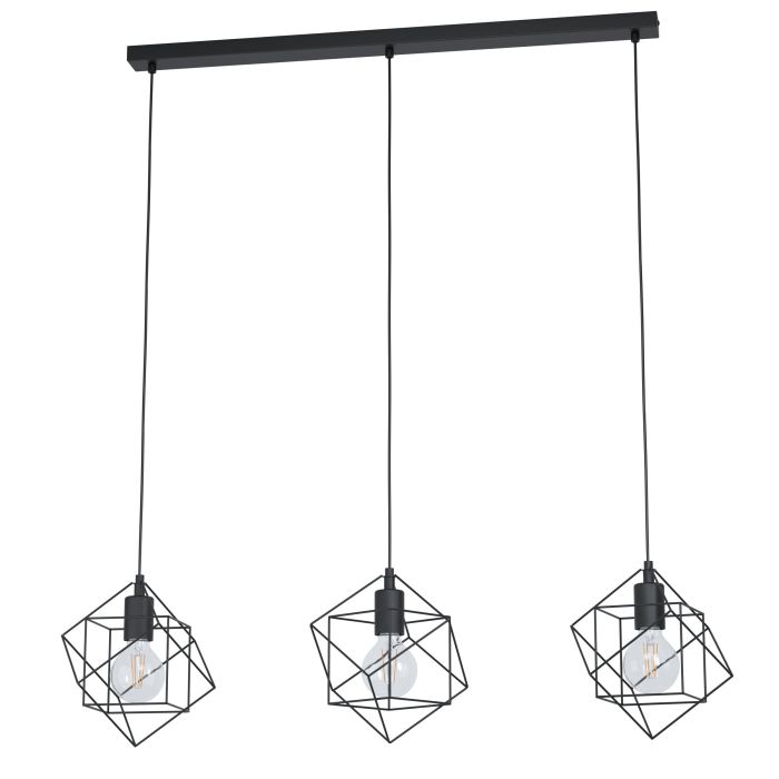 Carregue imagem no visualizador da galeriaCandeeiro de teto com três abajures e armações de arame STRAITON EGLO
