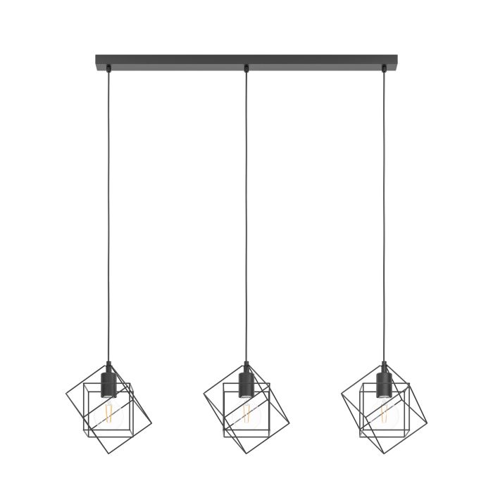 Carregue imagem no visualizador da galeriaCandeeiro de teto com três abajures e armações de arame STRAITON EGLO
