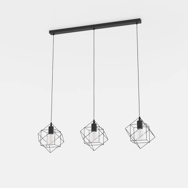 Carregue imagem no visualizador da galeriaCandeeiro de teto com três abajures e armações de arame STRAITON EGLO

