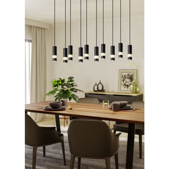 Chargez l'image dans la visionneuse de la galerie, Candeeiro de teto suspenso com 10 luzes LED e efeito bolhas BERNABETA EGLO
