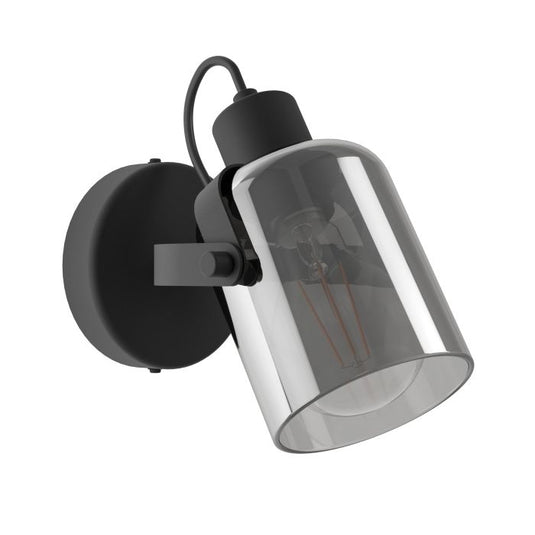 Foco de Parede com Vidro Vaporizado Preto BERREGAS EGLO