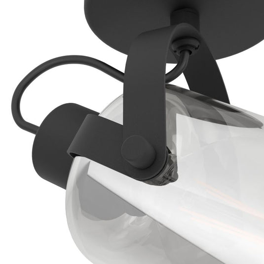 Foco de Parede com Vidro Vaporizado Preto BERREGAS EGLO