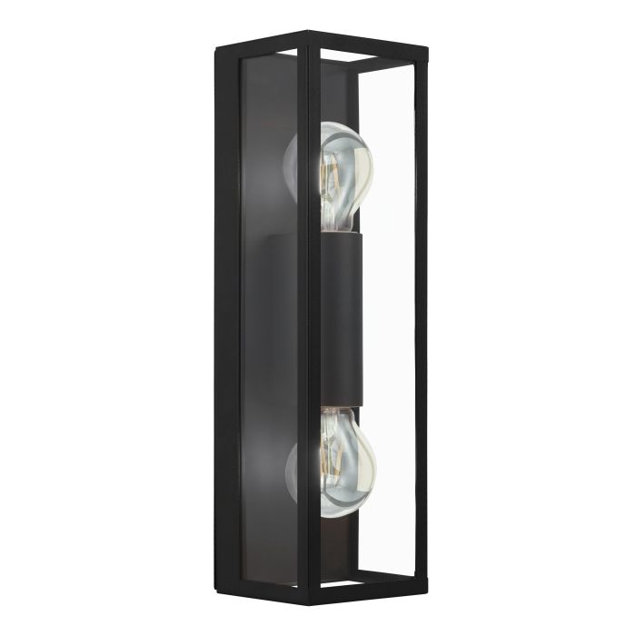 Cargue la imagen en el visor de la galería, Aplique de Parede com Moldura de Metal Preto e Vidro Transparente AMEZOLA EGLO

