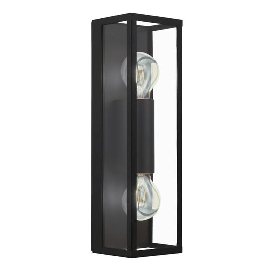Aplique de Parede com Moldura de Metal Preto e Vidro Transparente AMEZOLA EGLO