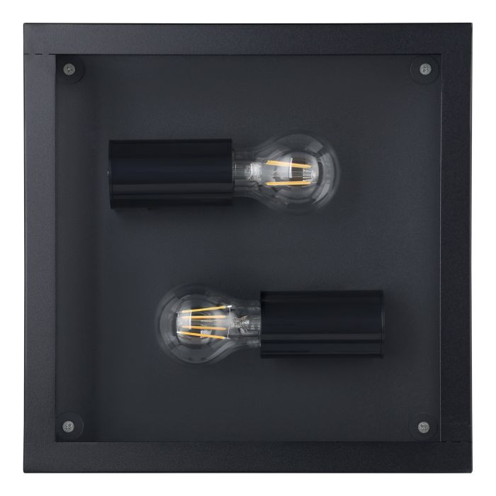 Load image into Gallery viewer, Plafon com Moldura de Metal Preto e Vidro Transparente AMEZOLA EGLO
