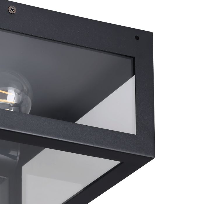 Load image into Gallery viewer, Plafon com Moldura de Metal Preto e Vidro Transparente AMEZOLA EGLO
