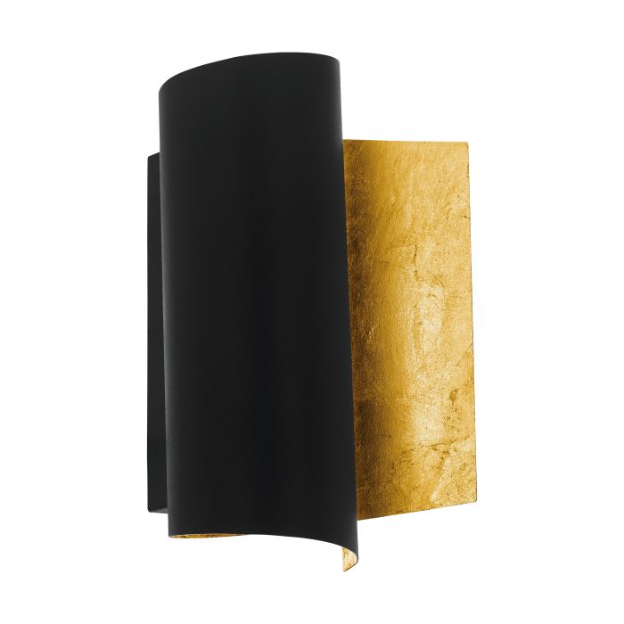 Load image into Gallery viewer, Aplique de Parede com Metal Preto e Folha de Ouro FALICETTO EGLO
