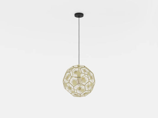 Candeeiro de teto com abajur metal latão e design geométrico SKOURA EGLO