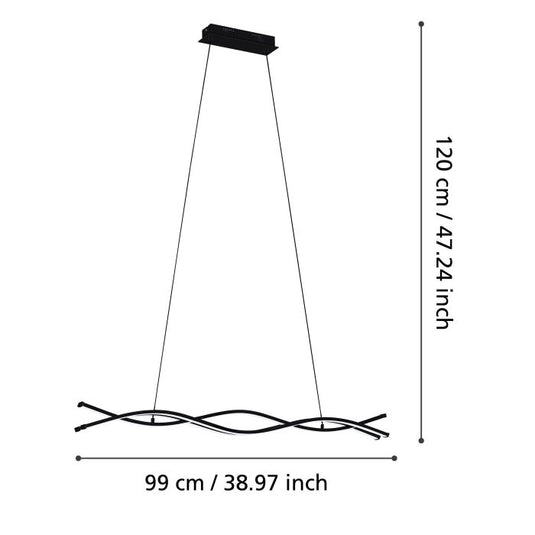 Candeeiro de teto LED com três perfis curvados LASANA 3 EGLO