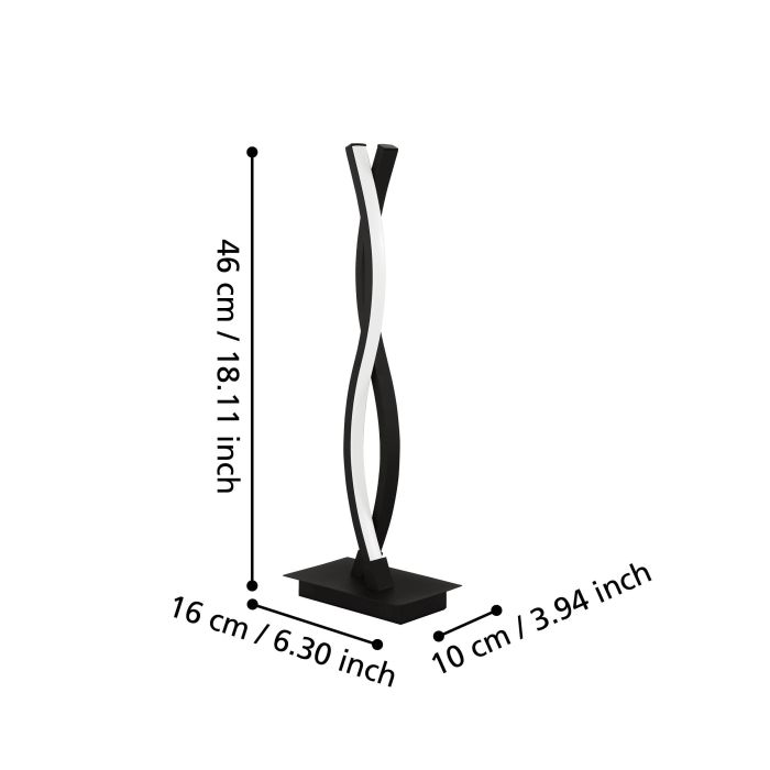 Chargez l'image dans la visionneuse de la galerie, Candeeiro de Mesa LED com Dois Perfis Curvos em Metal Preto LASANA 3 EGLO

