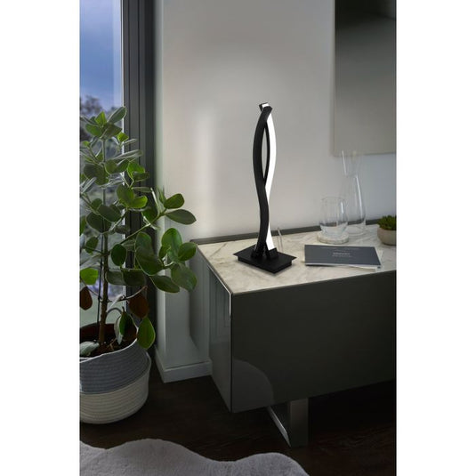Candeeiro de Mesa LED com Dois Perfis Curvos em Metal Preto LASANA 3 EGLO