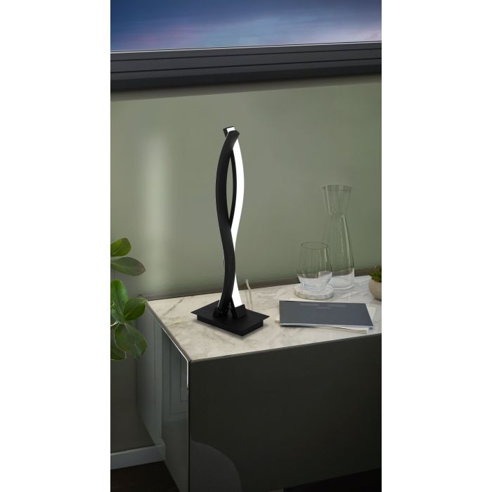 Chargez l'image dans la visionneuse de la galerie, Candeeiro de Mesa LED com Dois Perfis Curvos em Metal Preto LASANA 3 EGLO
