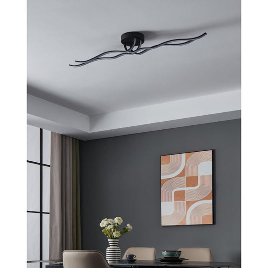 Plafon LED de Teto em Metal Preto RONCADE 1 EGLO