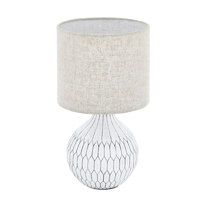 Chargez l'image dans la visionneuse de la galerie, Candeeiro de Mesa com Base em Cerâmica e Abajur de Tecido Castanho Pálido BELLARIVA 3 EGLO

